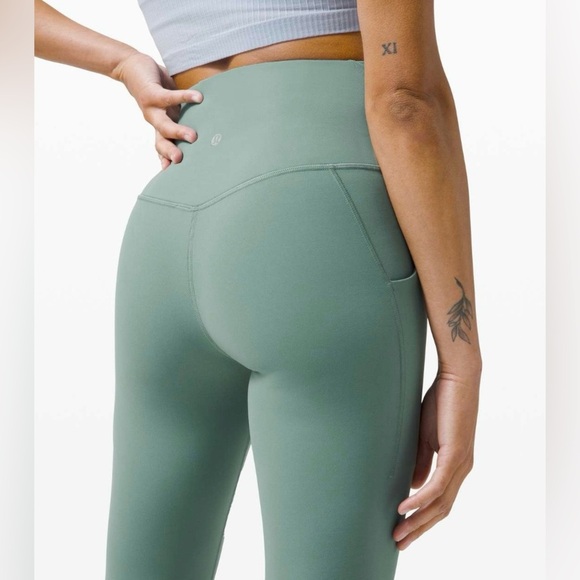 Lululemon Align High Rise Pant Pockets 25” Tidewater Teal Green Siz 2  Leggings - Picture 2 of 8